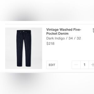Peter Millar vintage washed five-pocket Dark Indigo Jeans